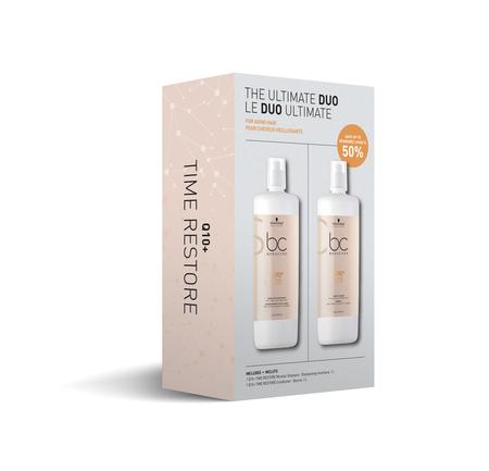 BC Bonacure Q10+ Time Restore Micellar Shampoo & Conditioner 1L Duo